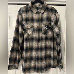 Hurley Black and White Plaid Shirt